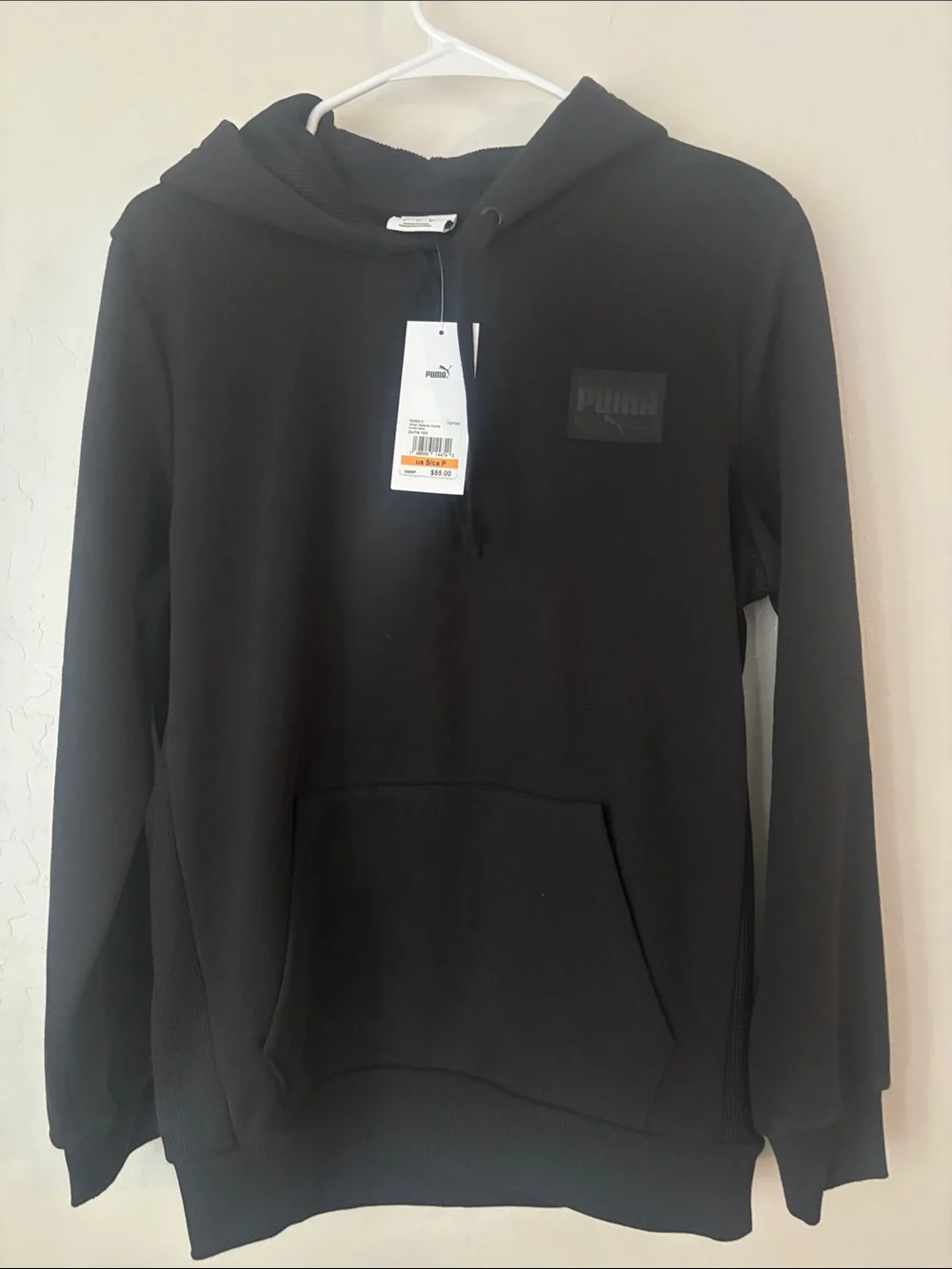 Puma Black Men's Pullover Hoodie with Kangaroo Pocket